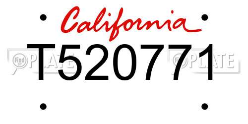 T520771 California License Plate