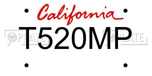 T520MP California License Plate