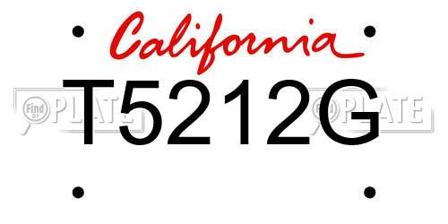 T5212G California License Plate
