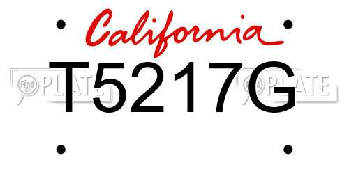 T5217G California License Plate