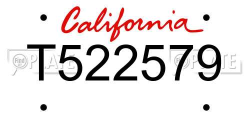 T522579 California License Plate