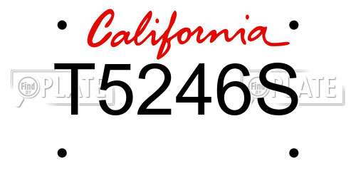 T5246S California License Plate