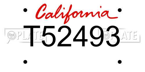 T52493 California License Plate