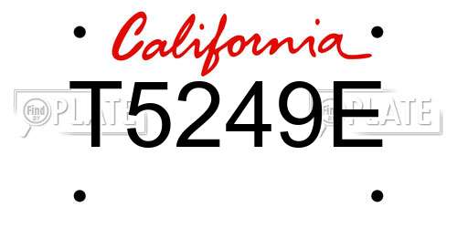 T5249E California License Plate