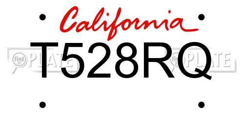 T528RQ California License Plate