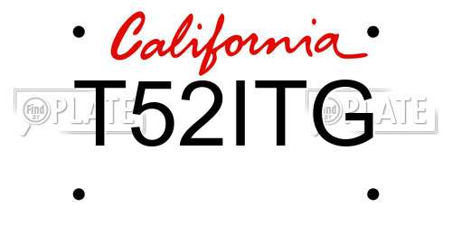 T52ITG California License Plate
