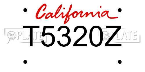 T5320Z California License Plate