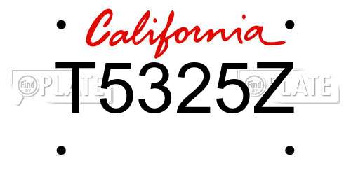 T5325Z California License Plate