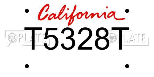 T5328T California License Plate