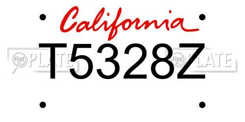 T5328Z California License Plate