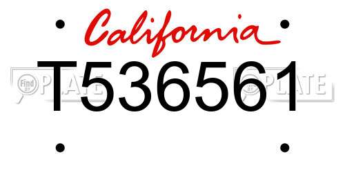 T536561 California License Plate