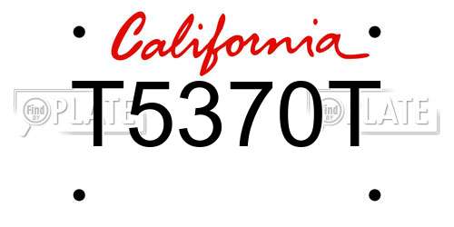 T5370T California License Plate