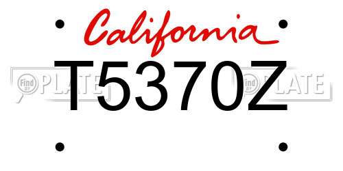 T5370Z California License Plate