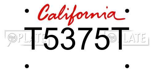 T5375T California License Plate