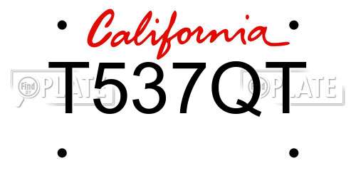 T537QT California License Plate