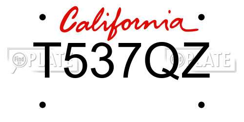 T537QZ California License Plate