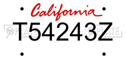 T54243Z California License Plate