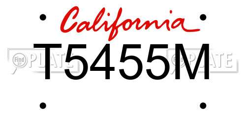 T5455M California License Plate