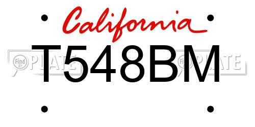 T548BM California License Plate