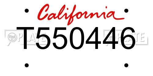 T550446 California License Plate