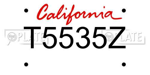 T5535Z California License Plate