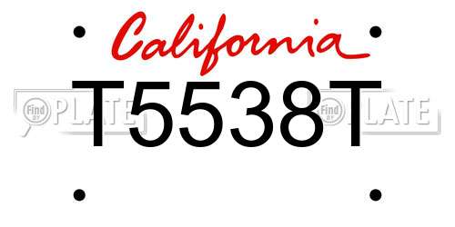 T5538T California License Plate