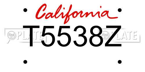 T5538Z California License Plate