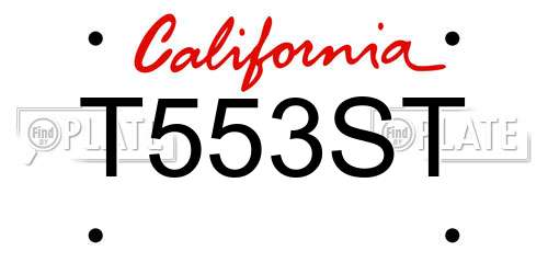 T553ST California License Plate