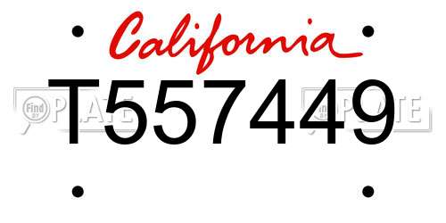 T557449 California License Plate
