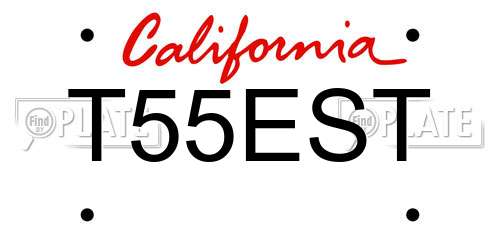 T55EST California License Plate
