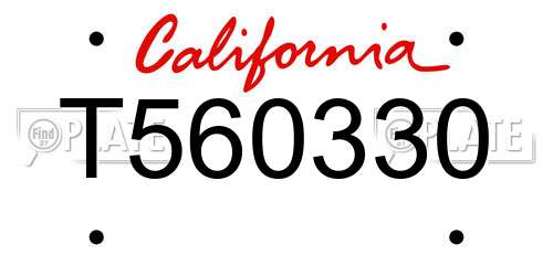 T560330 California License Plate