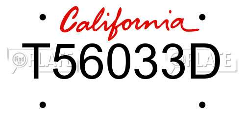 T56033D California License Plate