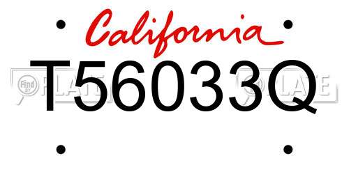 T56033Q California License Plate