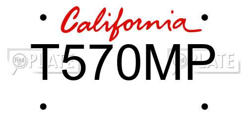 T570MP California License Plate