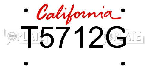 T5712G California License Plate