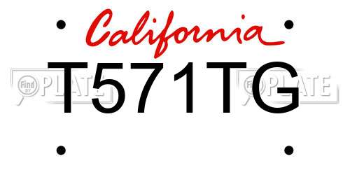 T571TG California License Plate