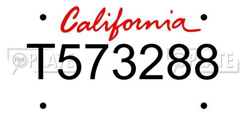 T573288 California License Plate