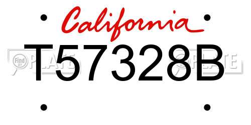 T57328B California License Plate