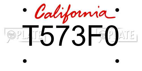 T573F0 California License Plate