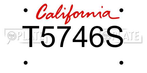 T5746S California License Plate