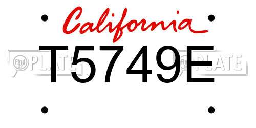 T5749E California License Plate