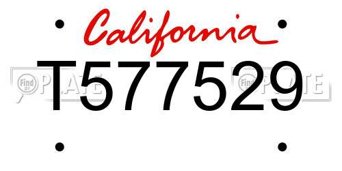 T577529 California License Plate