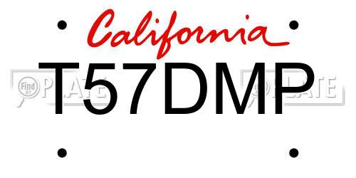 T57DMP California License Plate