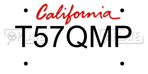 T57QMP California License Plate