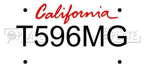 T596MG California License Plate