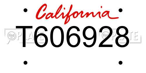T606928 California License Plate