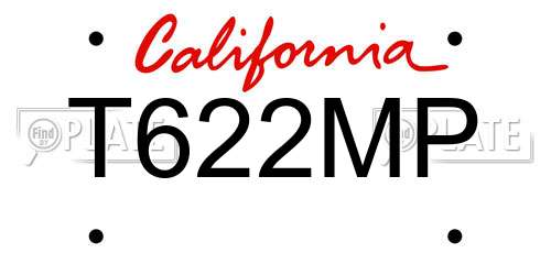 T622MP California License Plate