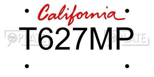 T627MP California License Plate
