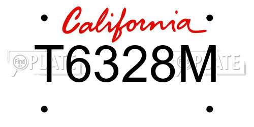 T6328M California License Plate