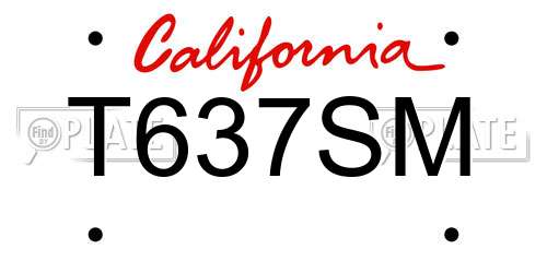 T637SM California License Plate